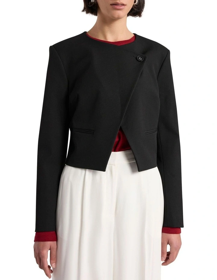 Jaz Crop Jacket in Black image 1