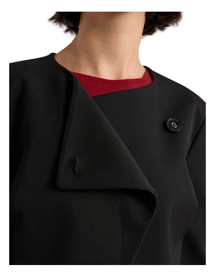 Jaz Crop Jacket in Black image 3
