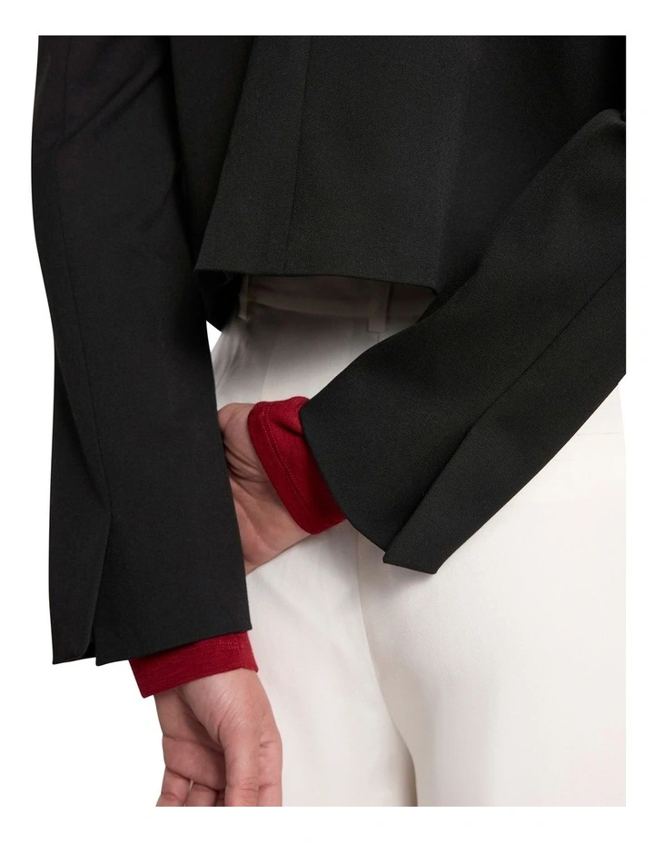 Jaz Crop Jacket in Black image 4