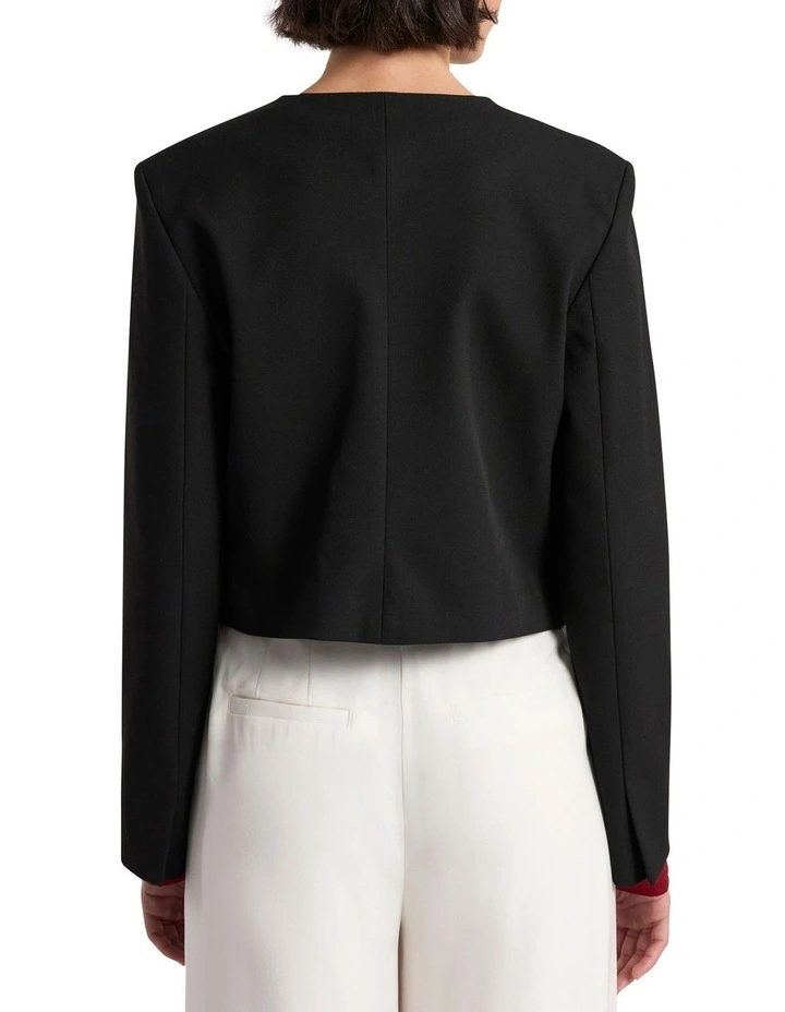 Jaz Crop Jacket in Black image 5