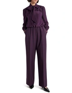 Julia Wide Leg Pant in Eggplant