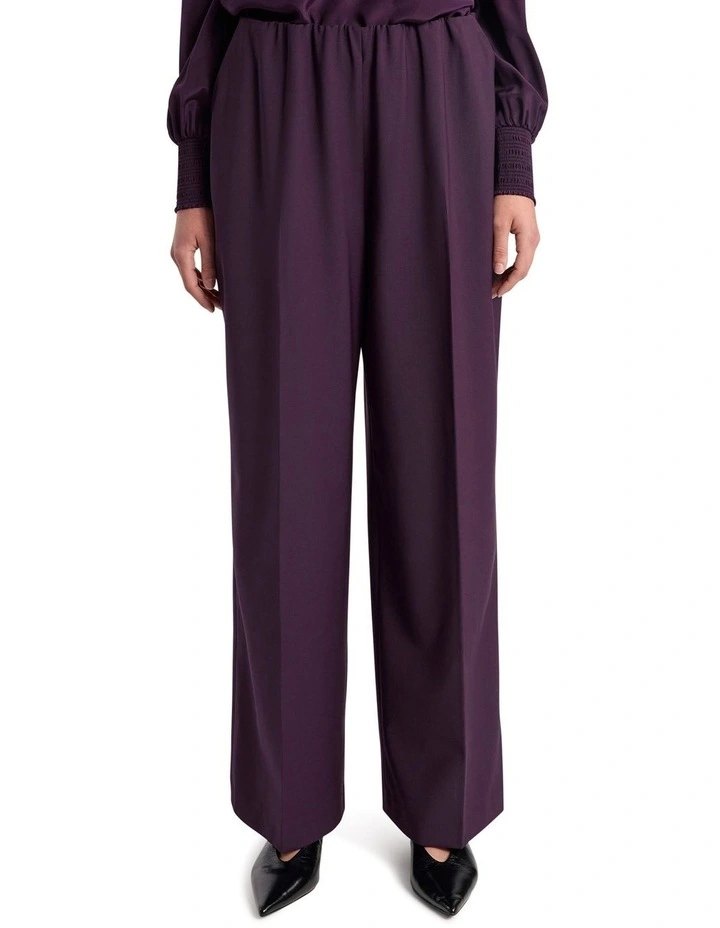 Julia Wide Leg Pant in Eggplant image 3