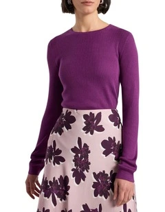 Danae Silk Cotton Knit in Violet