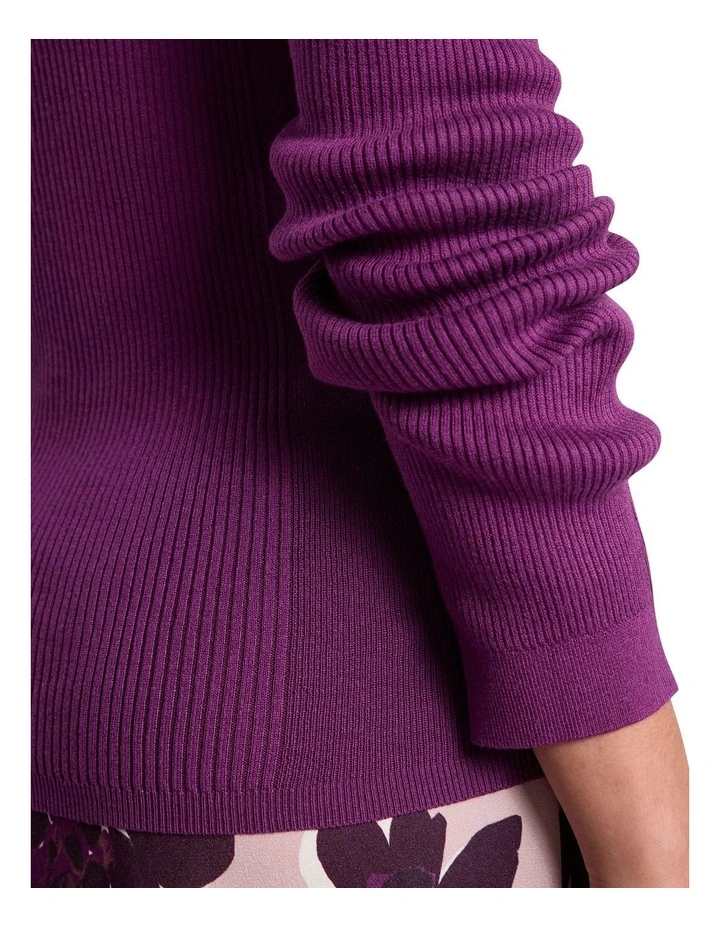 Danae Silk Cotton Knit in Violet image 3