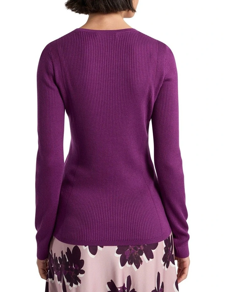 Danae Silk Cotton Knit in Violet image 4