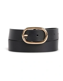 Kumru Leather Belt in Black/Gold
