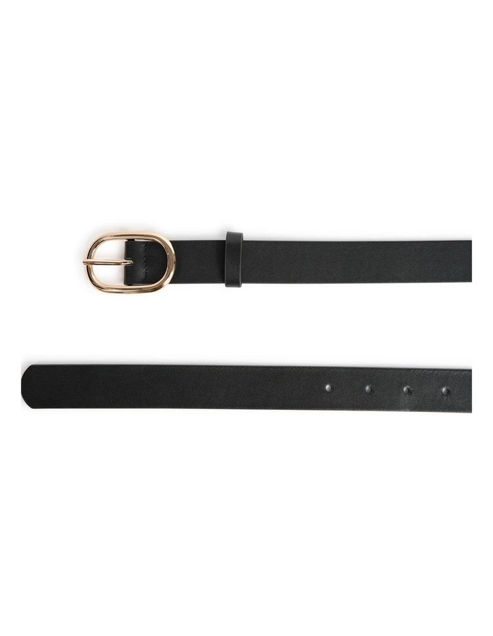 Kumru Leather Belt in Black/Gold image 4