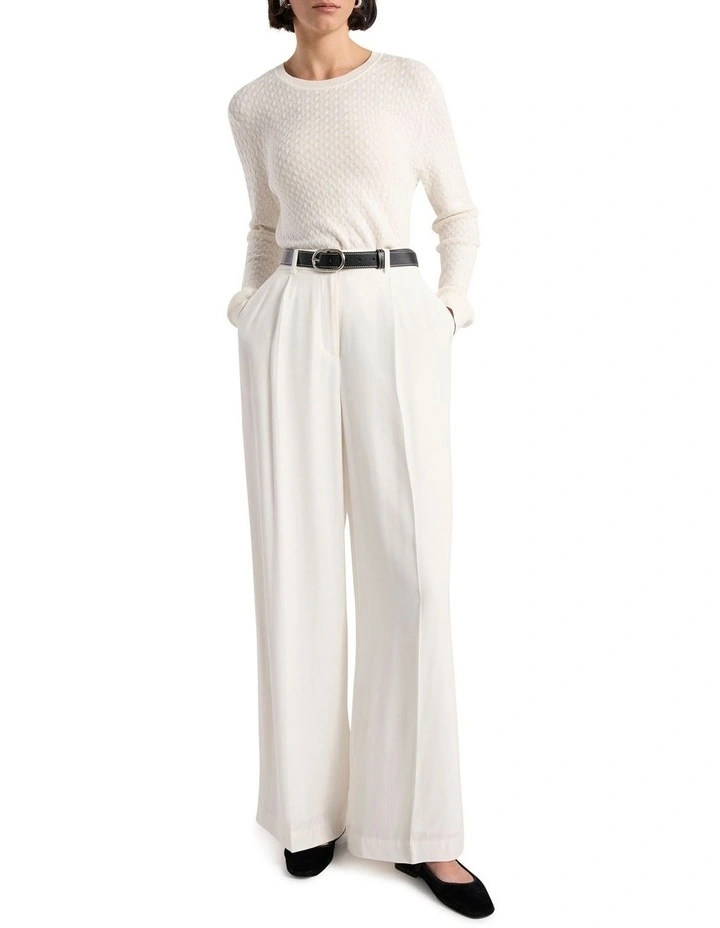 Jagger Leather Contrast Belt in Black/White image 3