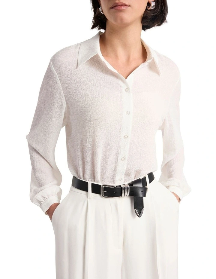 Essie Leather Belt in Black/Silver image 2