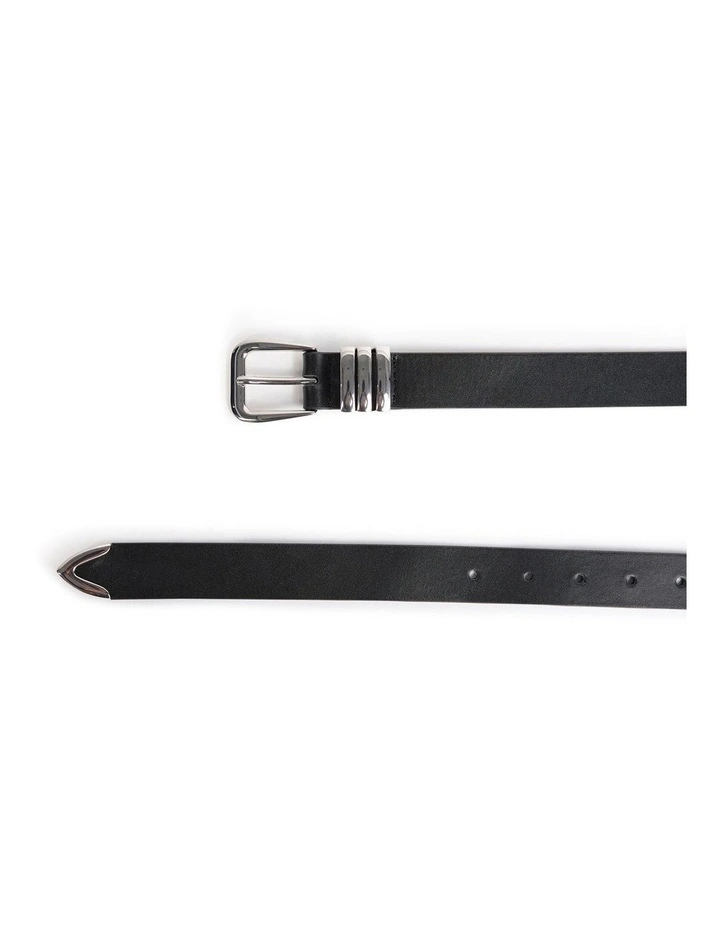 Essie Leather Belt in Black/Silver image 4