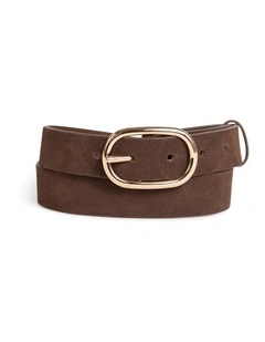 Kumru Leather Suede Belt in Chocolate