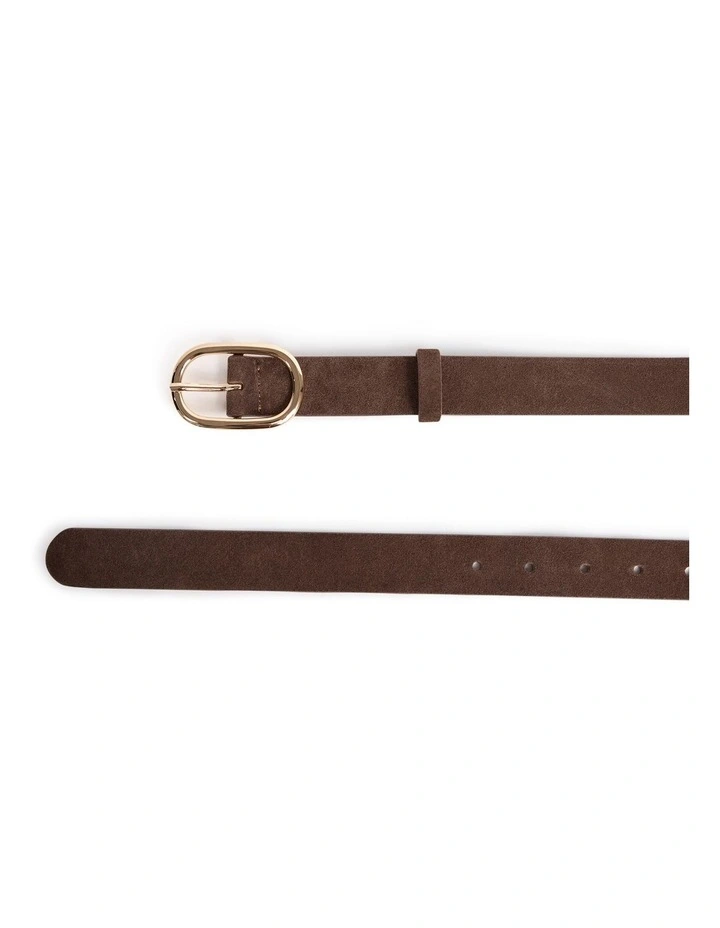 Kumru Leather Suede Belt in Chocolate image 3