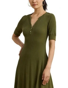 Cotton Henley Dress