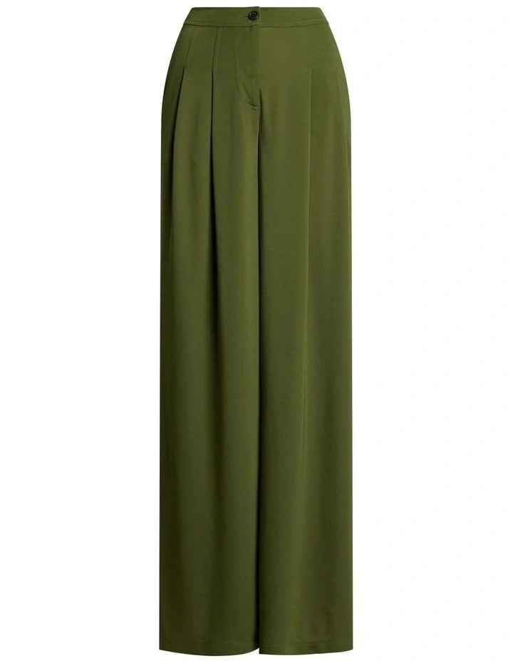 Pleated Stretch Jersey Wide-Leg Pant image 4