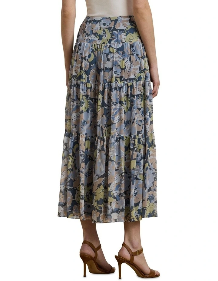 Floral Crinkle Georgette Tiered Skirt image 2