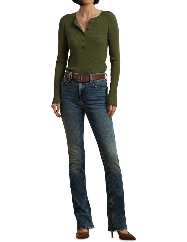Rib-Knit Henley Sweater image 3