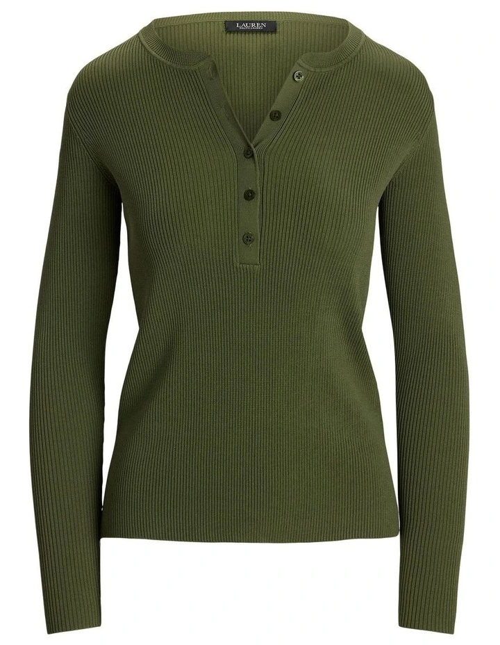 Rib-Knit Henley Sweater image 4