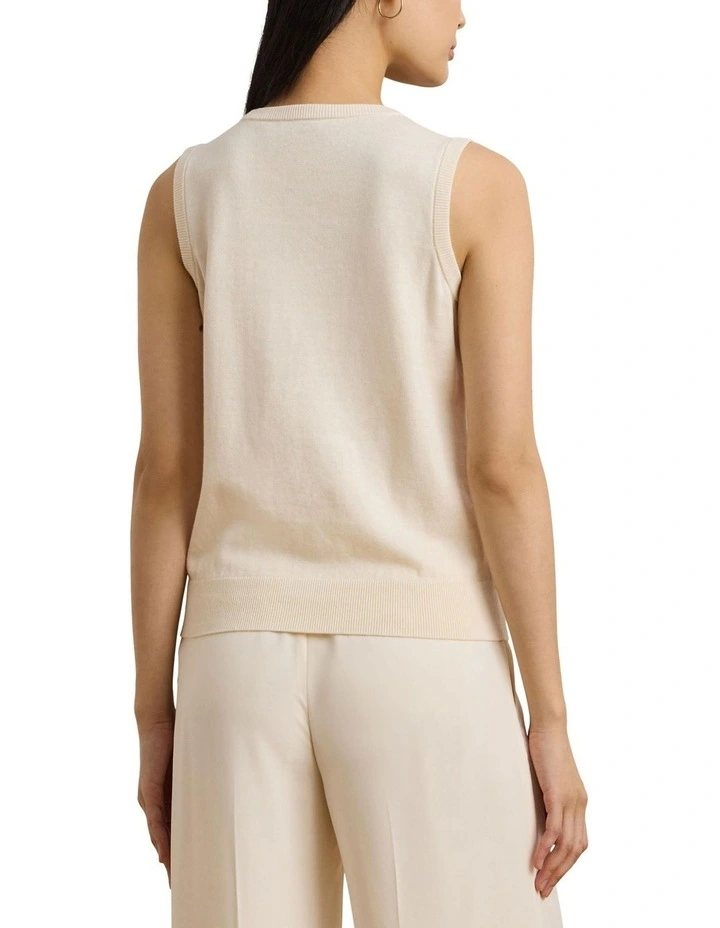 Belting-Print Sleeveless Sweater image 2