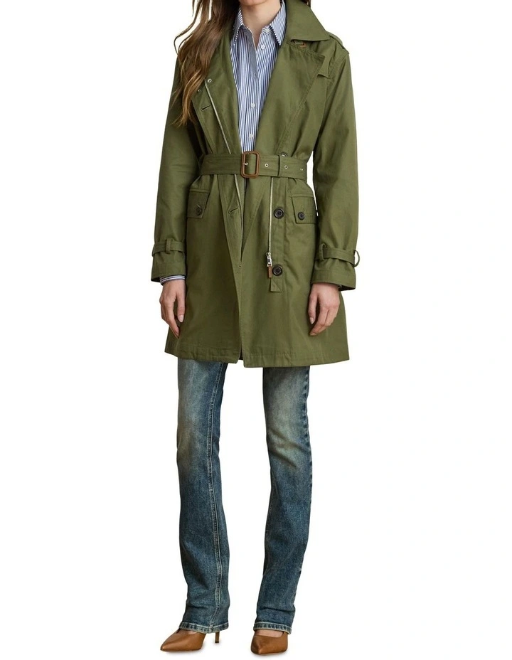 Belted Cotton Twill Trench Coat image 3