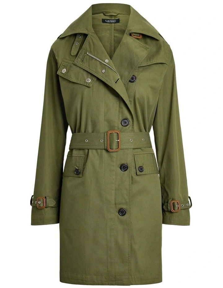 Belted Cotton Twill Trench Coat image 4