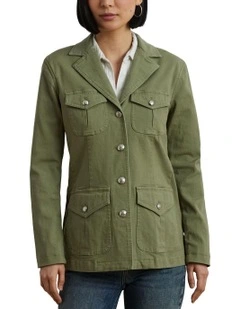 Stretch Cotton Canvas Blazer