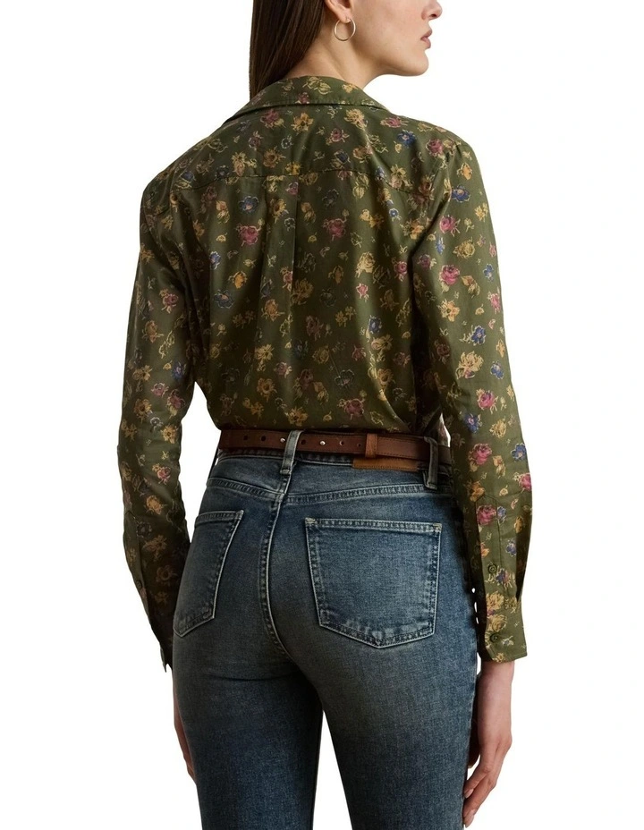 Classic Fit Floral Cotton Voile Shirt image 2