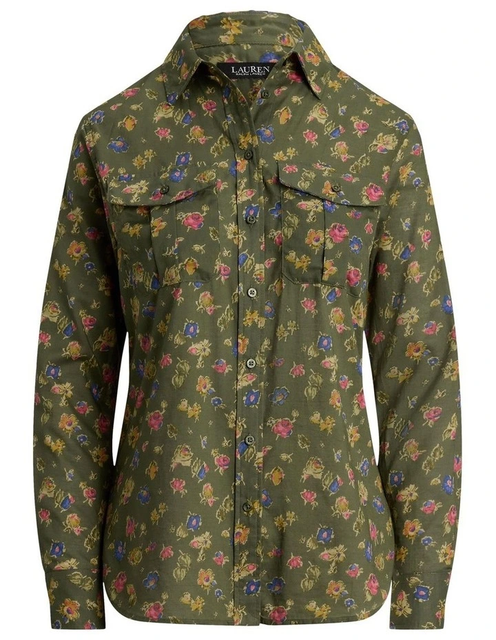 Classic Fit Floral Cotton Voile Shirt image 4