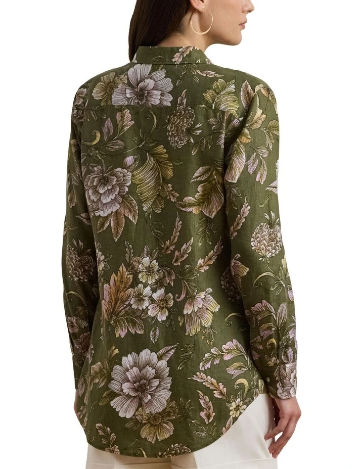 Relaxed Fit Floral Linen Shirt image 2