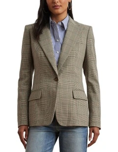 Glen Plaid Cotton-Blend Twill Blazer