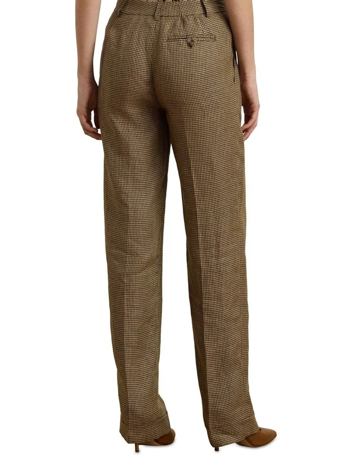 Houndstooth Pleated Linen Twill Pant image 2
