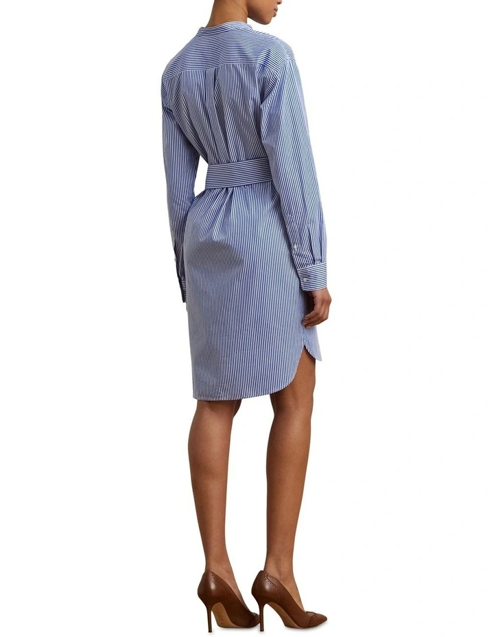 Striped Belted Broadcloth Shirtdress image 2