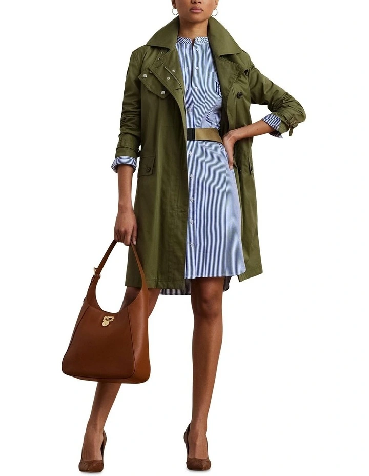 Striped Belted Broadcloth Shirtdress image 3