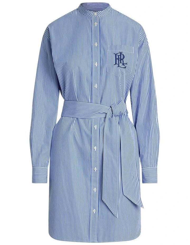 Striped Belted Broadcloth Shirtdress image 4