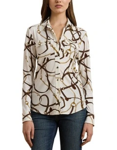 Slim Fit Belting-Print Jersey Shirt
