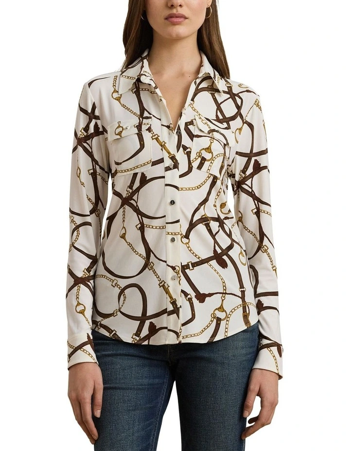 Slim Fit Belting-Print Jersey Shirt image 1