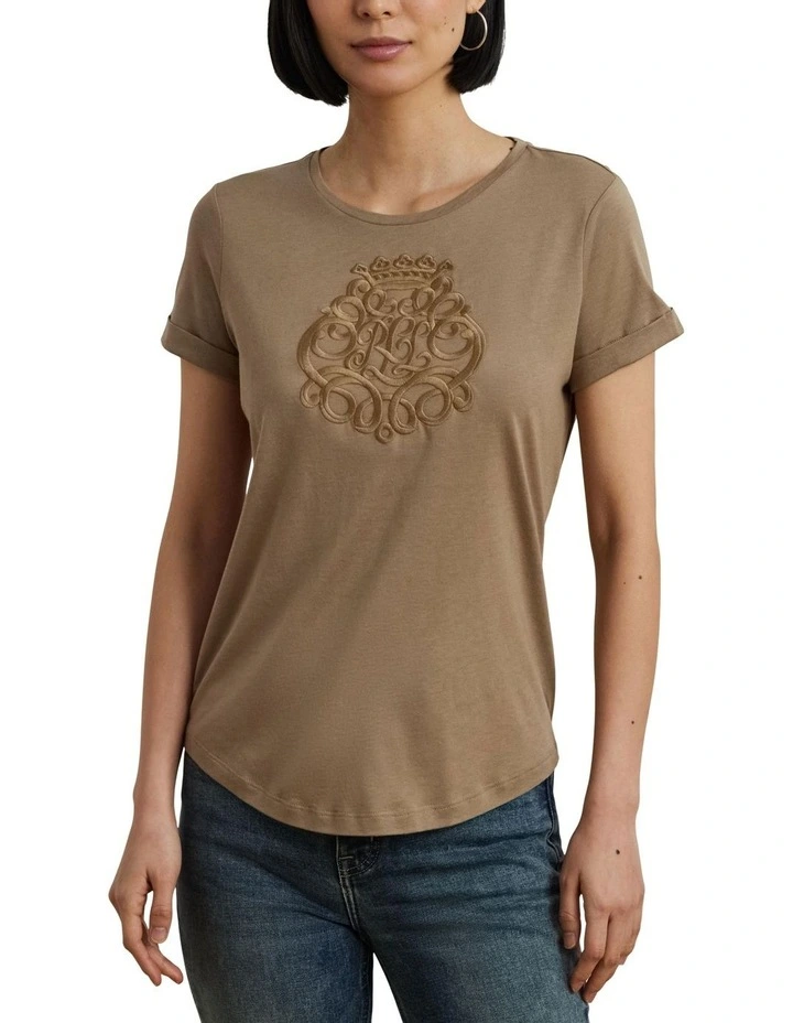 Embroidered-Logo Cotton-Blend Jersey Tee image 1