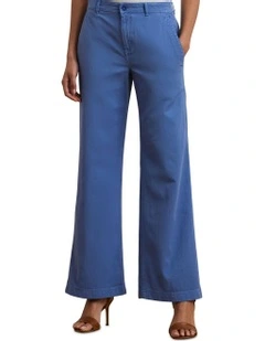 Cotton Twill Wide-Leg Pant