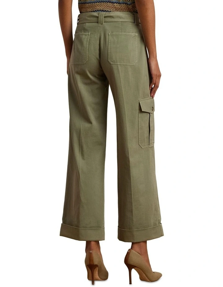Pleated Cotton Twill Wide-Leg Cargo Pant image 2