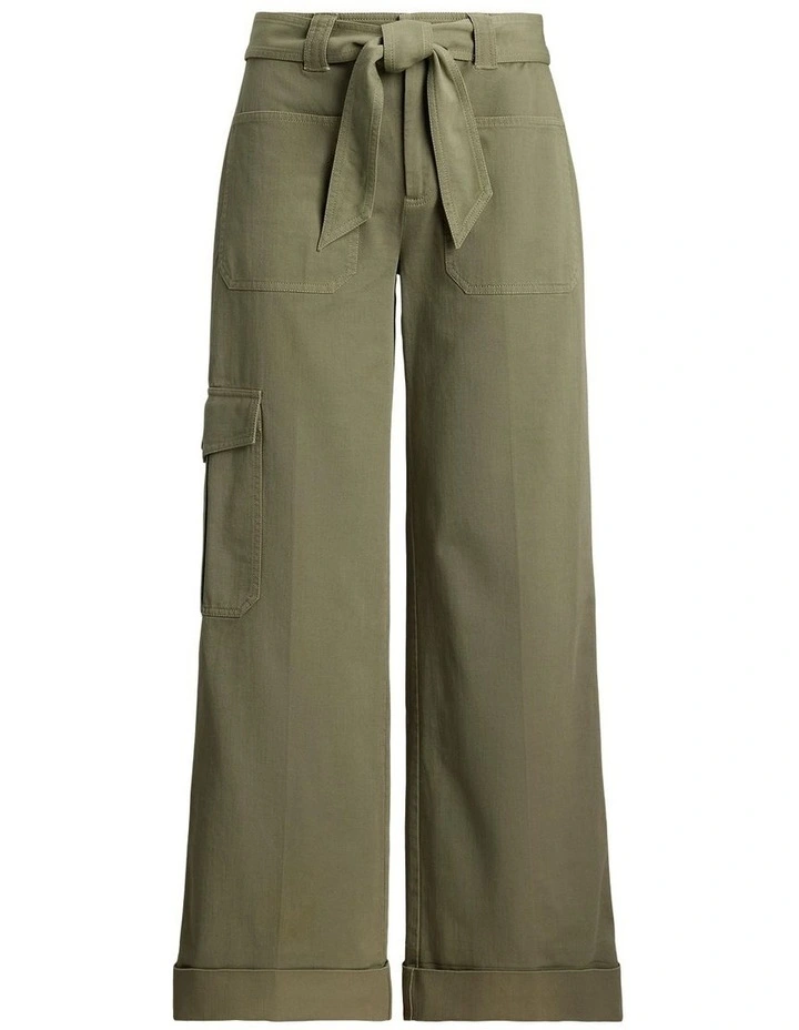 Pleated Cotton Twill Wide-Leg Cargo Pant image 4