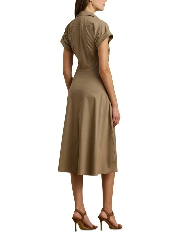 Twist-Front Cotton-Blend Shirtdress image 2