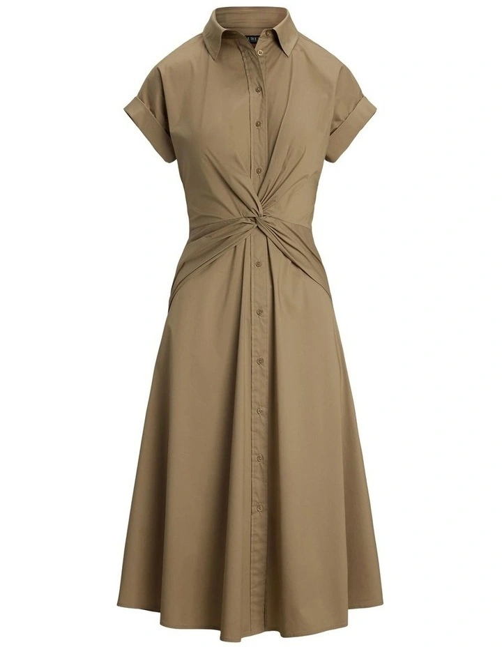 Twist-Front Cotton-Blend Shirtdress image 4