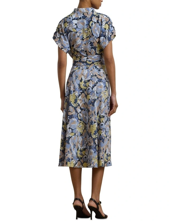 Floral Belted Crepe Dress image 2