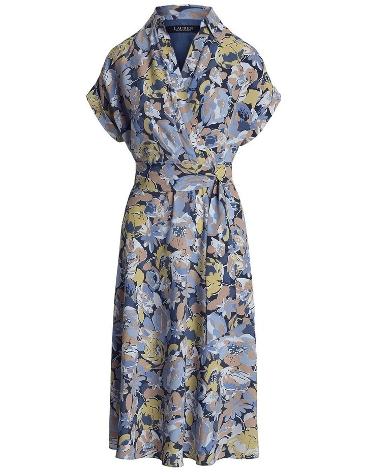 Floral Belted Crepe Dress image 4