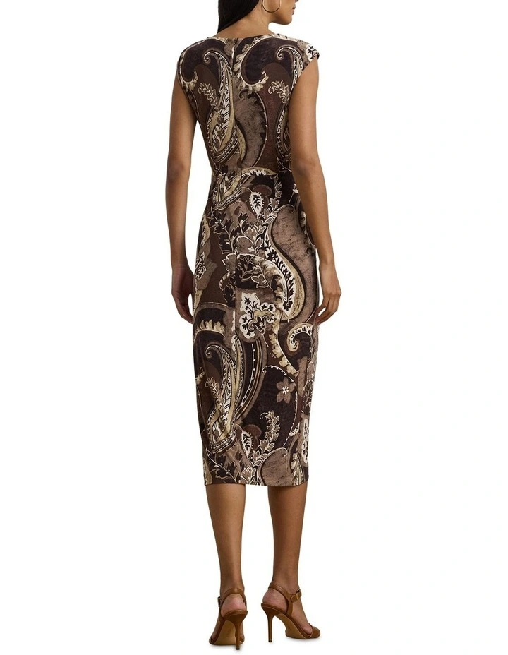 Paisley Stretch Jersey Tie-Front Dress image 2