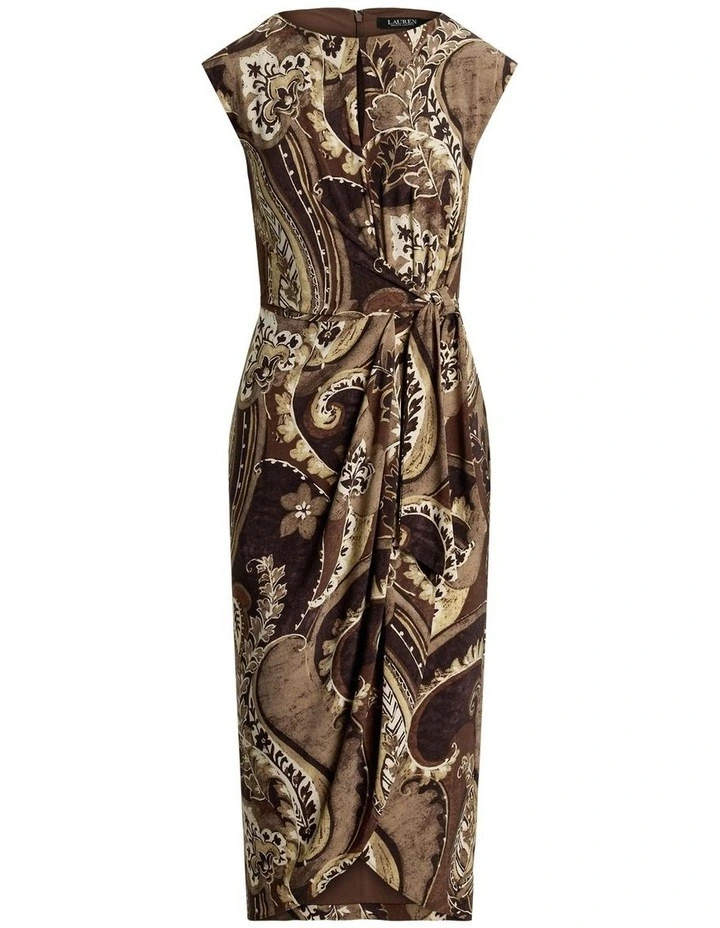 Paisley Stretch Jersey Tie-Front Dress image 4