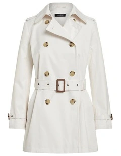 Double-Breasted Cotton-Blend Trench Coat