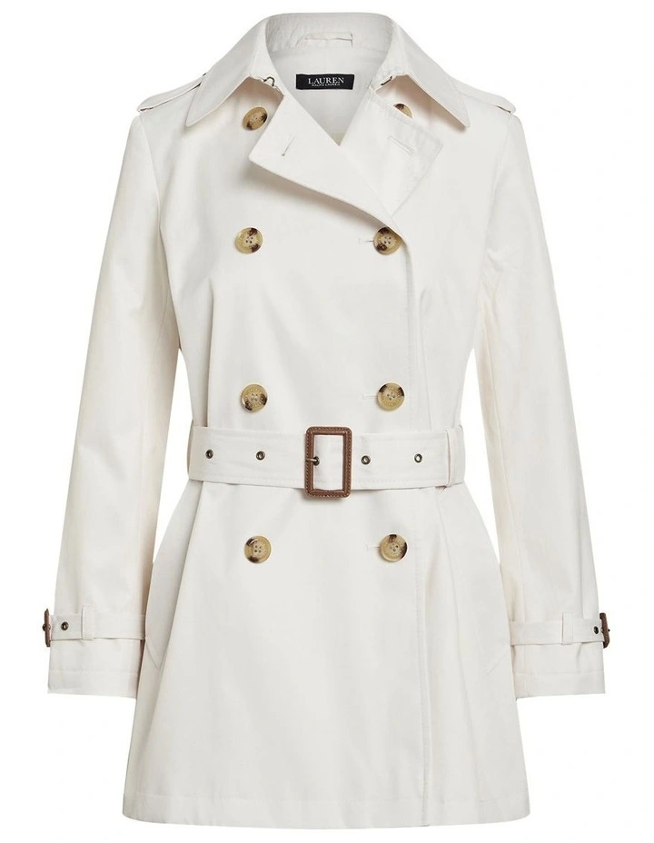 Double-Breasted Cotton-Blend Trench Coat image 1