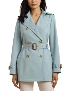 Double-Breasted Cotton-Blend Trench Coat