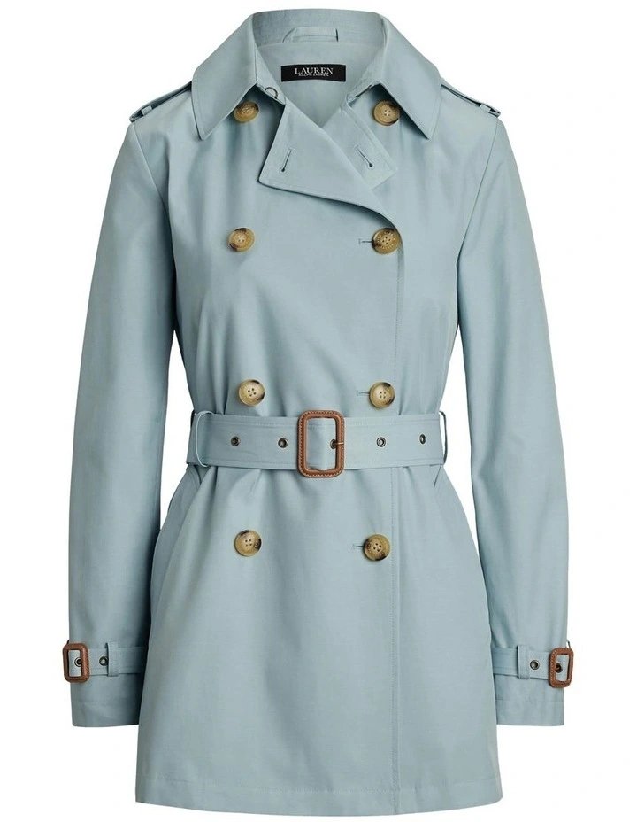 Double-Breasted Cotton-Blend Trench Coat image 4