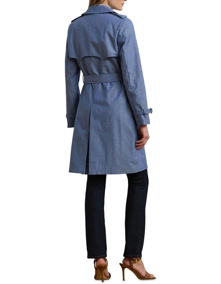 Double-Breasted Chambray Trench Coat image 2